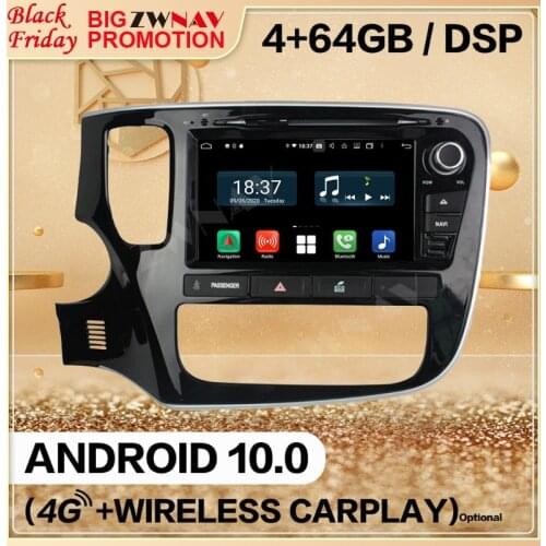 4G+128G 2 Din For Mitsubishi OUTLANDER 2014 2015 2016 2017 2018 2019 Android 10.0 Player Screen Audio Radio Stereo GPS Head Unit