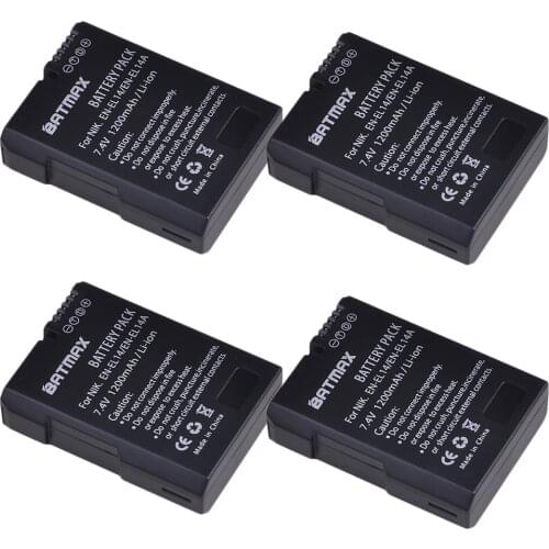 1200mAh 4pcs EN-EL14 EN-EL14A Replacement Camera Battery for Nikon D5600 D3100 D3200 D3300 D3400 D3500 D5100 D5200 P7000 P7800