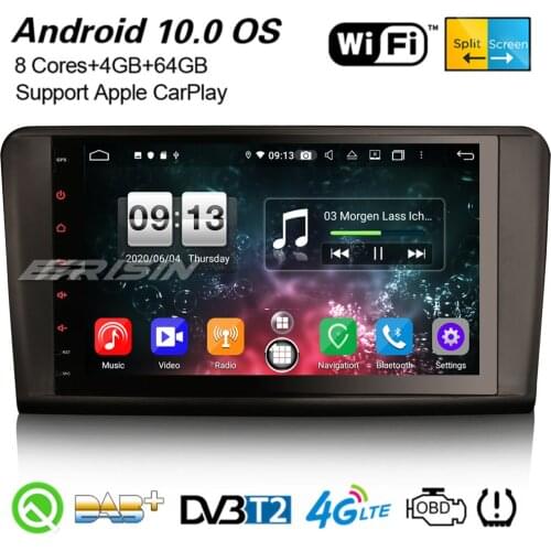 Erisin 8794 9" 8-Core DAB+ Carplaly Android 10.0 GPS Car Stereo DSP Bluetooth WiFi DVR Navi For Mercedes Benz ML/GL-Class W/X164