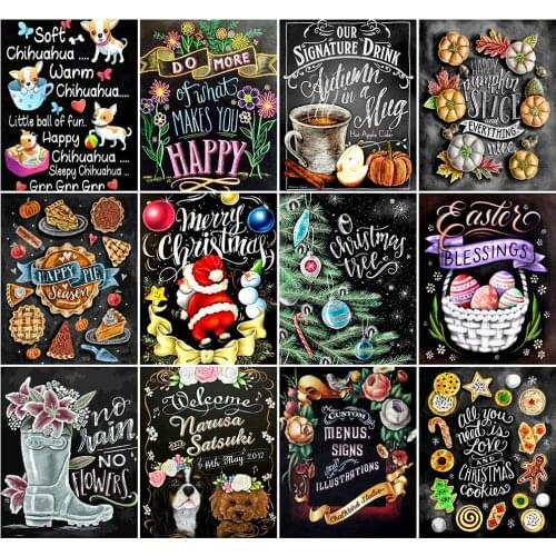 AZQSD DIY Coloring By Numbers Blackboard Unique Gift Acrylic Paint 40x50cm Painting By Numbers Cartoon Home Bedroom Wall Artwork
