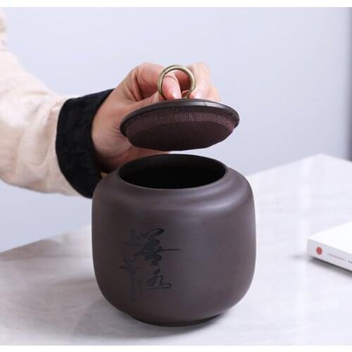Purple Sand Plum Orchid Bamboo Chrysanthemum Tea Caddy Medium Large Pu'er Flower Red and Green Tea Packaging Canister