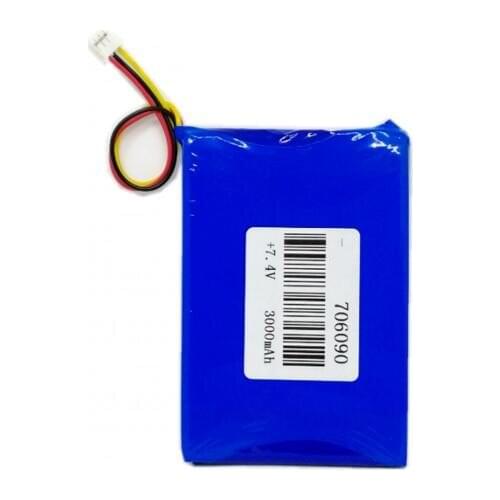 Free shipping 1pcs 706090 7.4v 3000mah three wires polymer lithium rechargeable battery li-po battery for DVD EVD