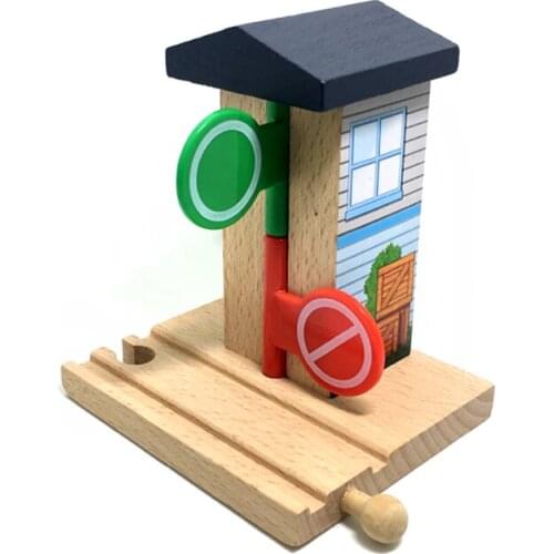 P106 Free Shipping Traffic Lights Command Room Special Track Accessories Track Children Educational Toys Compatible BRIO Wood