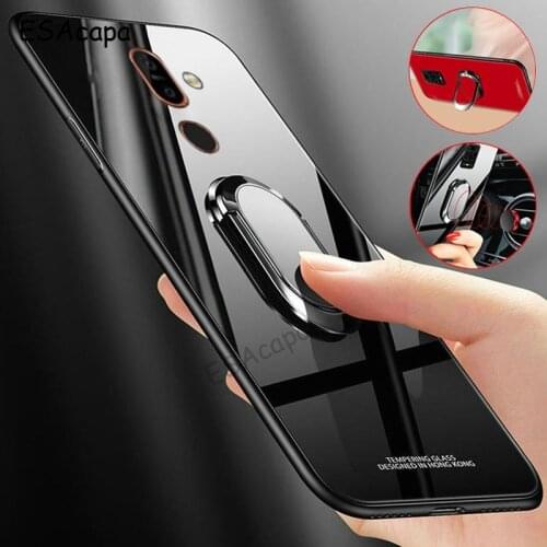 For Nokia 7 Plus 8 Sirocco Case Magnet Ring Holder Stand Tempered Glass Phone Case For Nokia 7.1 4.2 X71 X7 X6 8.1 Back Cover