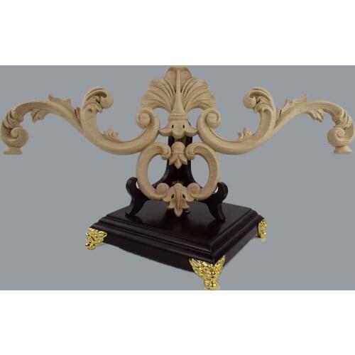 Woodcarving Flower Applique Wood Antique Floral Carved Patch Bed Cabinet Background Wall Floor Antique Home Decor Mini Figures