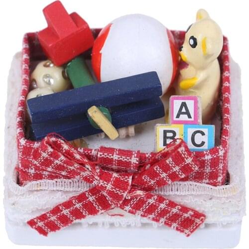 DIY 1:12 Doll house miniature bear toy box model toys for doll house decoration Table Furniture Toy Sets