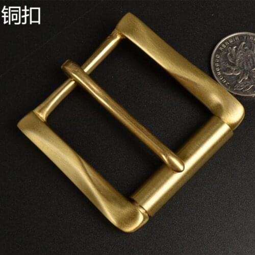 Designer leather craft solid brass belt pin buckle 3pcs/lot twist design with rolling bar inner width 40mm