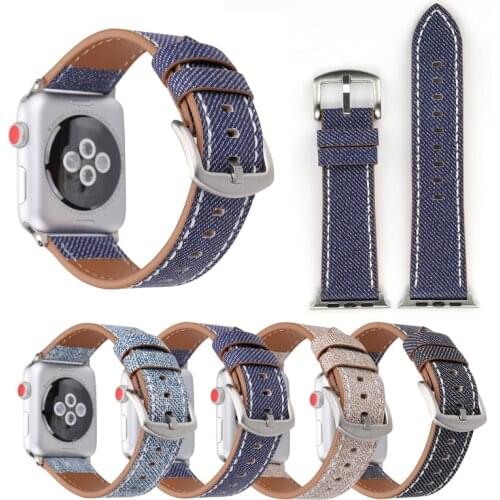 Denim Replacement Strap For Apple Watch 44/40mm band Sport bracelet Casual wristband Accessories for iWatch 4/3/2/1 38/42mm belt