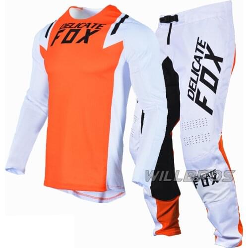 Motocross Flex Air Gear Set Racing Mountain Bike Offroad Jersey Pants Combo Kits Motorcycle Orange Suit Mens Unisex