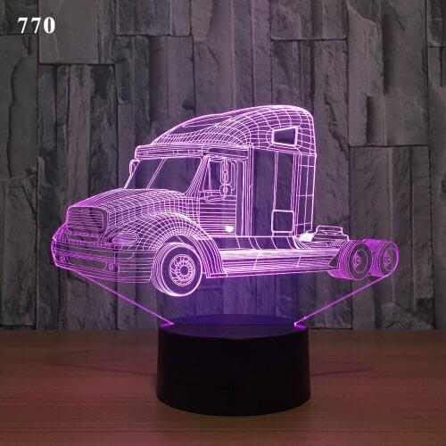 Crane Truck Fire Car School Bus Design Acrylic All Cars Shapes Colors Change 3D Illusion Boys Kids Gifts 1pc Drop Shipping