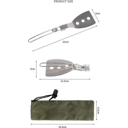 Outdoor Camping Folding Frying Shovel 304 Stainless Steel Barbecue Shovel And Stainless Steel Barbecue Rack Picnic Tableware