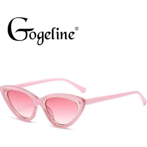 Fashion Elegant Triangle Candy Gradient Color for Women Men Sexy Shiny Cat Eye Sunglasses Shades uv400 Vintage Cateye Glasses