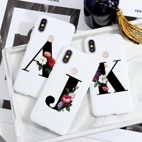 Silicon Phone Case For Xiaomi Redmi Note 9 8 Pro 8T 9S 7 6 5 Plus 4X 5A S2 7A 8A 6A 9A 9C K20 K30 Pro Ultra Alphabet Letter Case