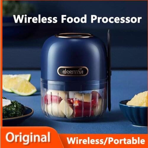 New DEERMA Wireless Food Processor JS200 Portable Mini Household Electric Grinder USB Charging Seasoning Grinder Garlic Ginger