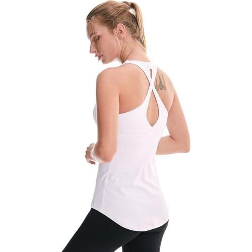 New Sports Vest Women with Chest Pad High Elastic Nylon Solid Color Stretching Leisure Women Running Sports Fitness Clothes