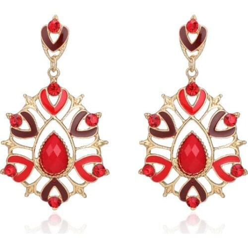 ORNAPEADIA 2021 New Earrings Creative Drop Oil Hand-painted Earrings Diamond Ethnic Exaggerated Womens Earrings Wholesale