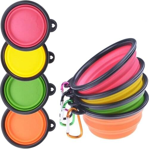 Pet Dog Bowl Folding Silicone Travel Bowl Portable Dish Supplies For Small Medium Dogs Cat Pet Supplies Accessories