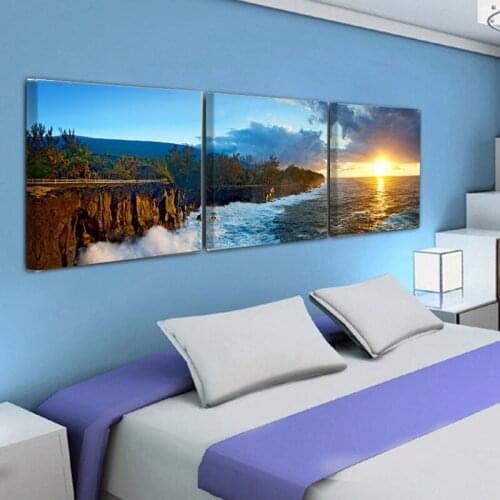 Landscape Nature Mountain Forest Fog Clouds Sunset Sky Seascape Wall Artist Home Decoration Canvas Poster Print R245