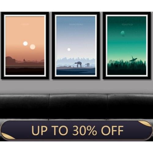 Planet Posters and Prints Sunset Landscape Minimalist Movie Wall Picture Living Room Decoration Canvas Painting