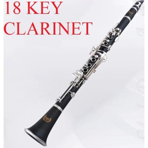 Professional playing 18 keys composite wood clarinet Bb copper-nickel buttons clarinet falling tune B wind instrument 18 buttons