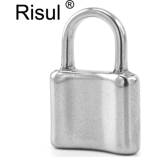 Risul mini padlock pendants stainless steel little small charms DIY parts tags make jewelry making wholesale 10pcs pendant