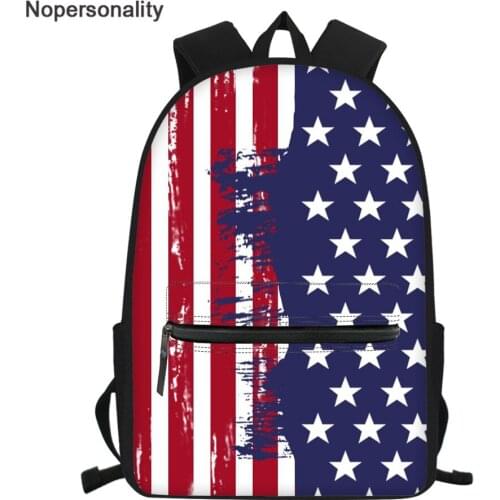 Nopersonality US/UK Flag Printed School Bag for Girls Kids Elementary Book Bag Schoolbags High Capacity Teen Back Pack