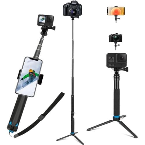 Tripod for Sports Action Camera Stand Waterproof Selfie Stick for Camera Aluminum Alloy With Phone Holder for Gopro Hero 9 8 7 6