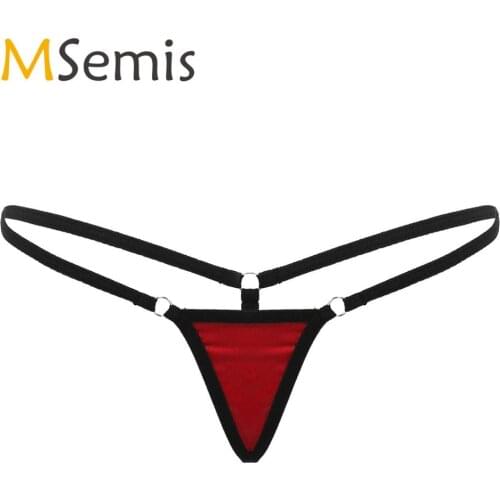 MSemis Women Underwear Erotic Micro Mini Lingerie Super Low Rise T-Back G-String Thong Bikini Briefs Sexy Hot Panties Underpant