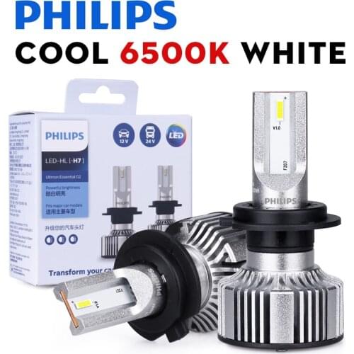 G2 Philips Ultinon Essential H7 LED H1 H4 H8 H11 H16 HB3 HB4 H1R2 9005 9006 9012 6500K Cool White Car Headlight Bulb moto light