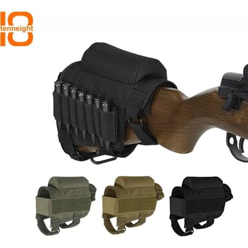TENNEIGHT Tactical Cheek Rest with Carrier Carrying Case Tactical Rifle Buttstock Cheek Rest Pad Hunting Shooting bullet bag