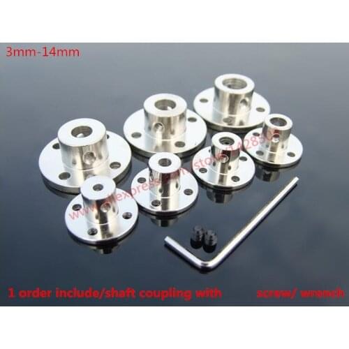 High quality 3-14mm high hardness electroplate steel Flange Shaft Coupling Rigid Flange Coupling Motor Guide Shaft Axis Bearing