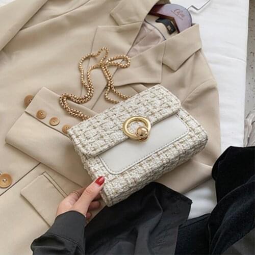 Women crossbody bag Pure color high quality all-match chain small square bag new women Fashion Shoulder Messenger Bag 2020