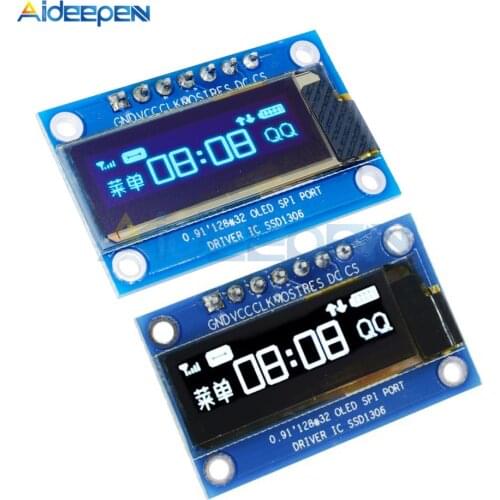 0.91 inch OLED Module 0.91" white/blue OLED 128X32 OLED LCD LED Display Module 0.91" IIC Communicate for ardunio