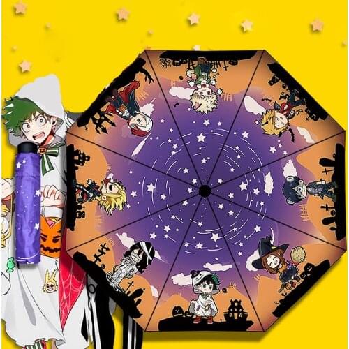 1pcs Anime My Hero Academia Cartoon Printed Foldable Sunshade Rainy Umbrella Cosplay Prop Collection for Boy Girl Gift
