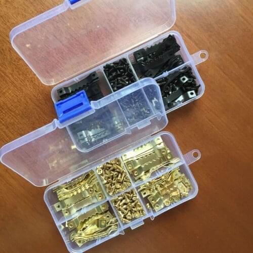 100 Pcs Single Sided Sawtooth Hanging Picture Photo Frame Hangers Hooks With 200 Pcs Screws Accessories Drop Ship