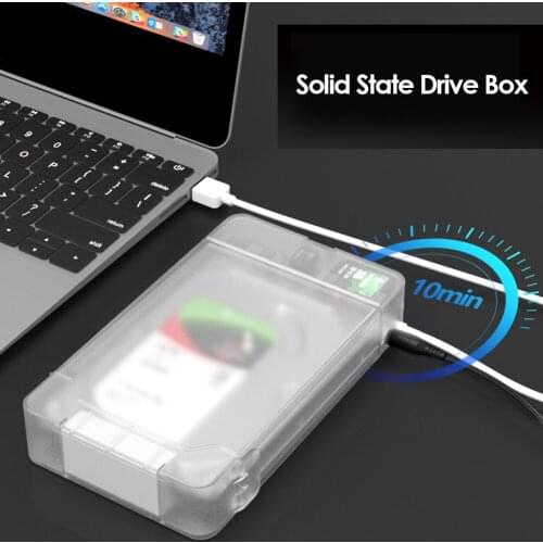 2.5 3.5 External HDD SSD Hard Drive Enclosure K10435 SATA III to USB 3.0 Adapter HDD Case with USB Cable Pouch New
