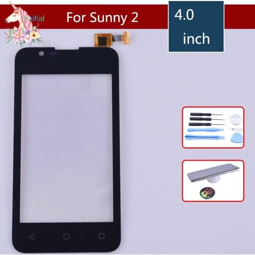 4.0" New Sunny 2 Touch Screen For Wiko Sunny 2 Touch Screen Digitizer Sensor Outer Front Glass Lens Panel Replacement