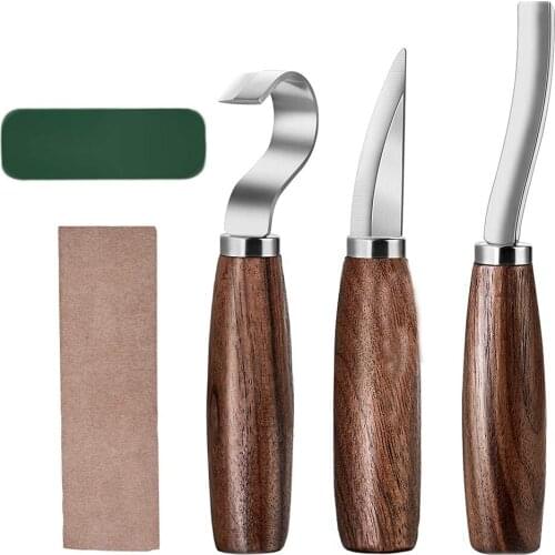 5Pcs/Set Stainless Steel Woodcarving Cutter Woodwork Spoon Carving Tools Kit XH8Z