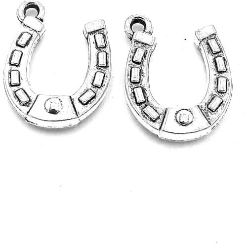 50pcs Horseshoe charms pendant 15x12mm antique silver ornament accessories jewelry making DIY base material
