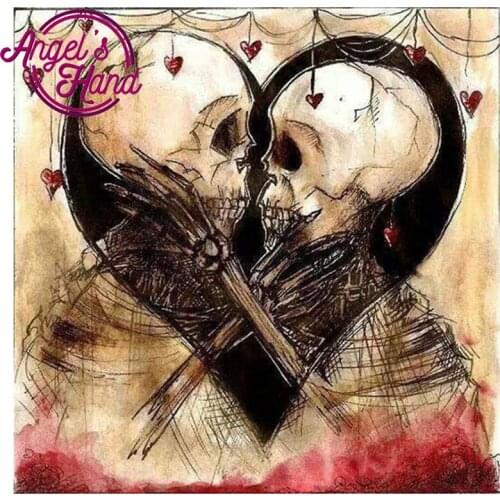 5D DIY diamond embroidery skull love kiss Pictures Decorative,full diamond painting Cross Stitch Rhinestone mosaic home decor