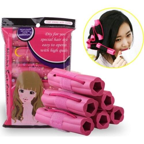6PCS/Set Foam Sponge Hair Rollers - Soft Sleeping Hair Curlers Flexible Hair Styling Curler Sponge Curlers for Hair Styling