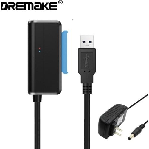 USB 3.0 to SATA Hard Drive Adapter with 12V DC Power Cable Compatible for 2.5 3.5 HDD/SSD Hard Drive Disk, Support UASP