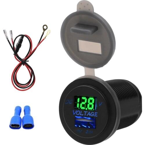 Car USB Charger Socket Adapter with LED Voltmeter 60cm Wires Escondite Secreto Portable Car Accessories for Phone Tablet