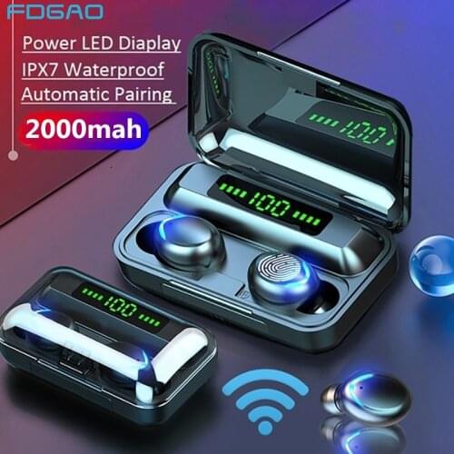 Tws Wireless Headphones Bluetooth 5.0 Earbuds with Charging Case LED Display Waterproof Earphones for Work Home Office Sports