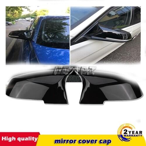 1Pair Gloss Black Rear View Mirror Cover Cap For BMW F20 F21 F22 F30 F32 F36 X1 F87 M3 51162222543 51167292745