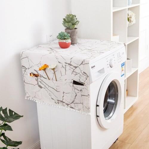 Washing Machine Cover Dust Proof Washing Machine Coat High Quality Flax European Style Washing Machine Coat Housing Accessories