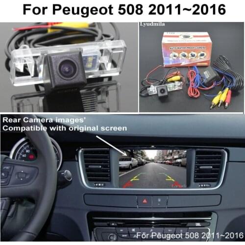 For Peugeot 508 2011~2016 RCA & Original Screen Compatible Adapter Car Rear View Camera Back Up Reverse Camera CCD Night Vision