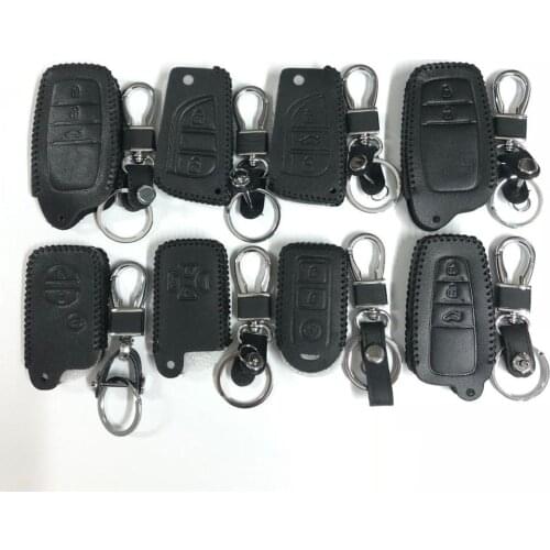 For Toyota Camry Highlander VIOS Yaris 2 button key case Popular Genuine Leather Remote Control Keychain Car Key Cover shell