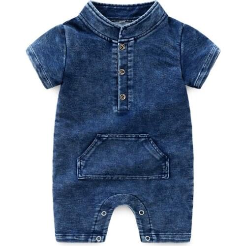 Denim Rompers For Newborn Baby Clothes Cotton 0-24 Months Children Summer Soft Infant Clothing Toddler Baby Boy Girl Jumpsuits