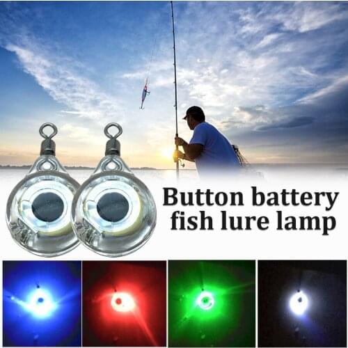 LED Fishing Lure Night Light Battery Powered Glow Underwater Attracting Fish Lamp Fishing Bait LED Fish light Underwater Eye LA